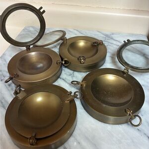 4 Pottery Barn Functional Brass Porthole Covers